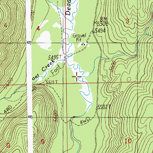 Topographic Map of Deer Creek, ID