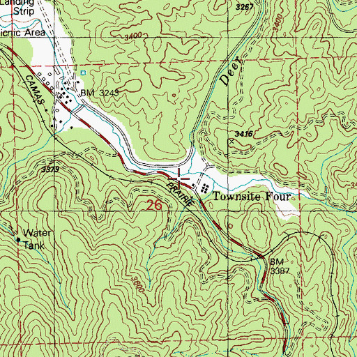 Topographic Map of Deer Creek, ID