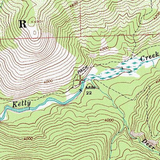 Topographic Map of Deer Creek, ID