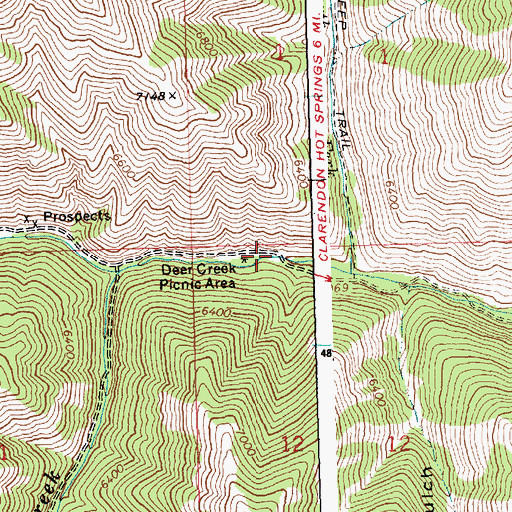 Topographic Map of Deer Creek Picnic Area, ID