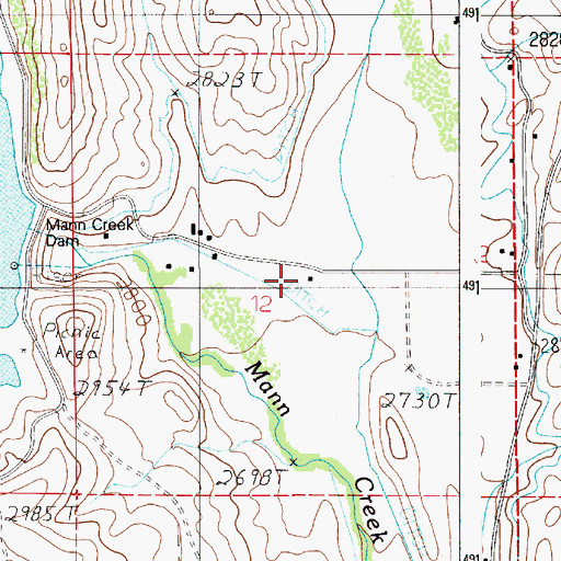 Topographic Map of Deer Creek School, ID