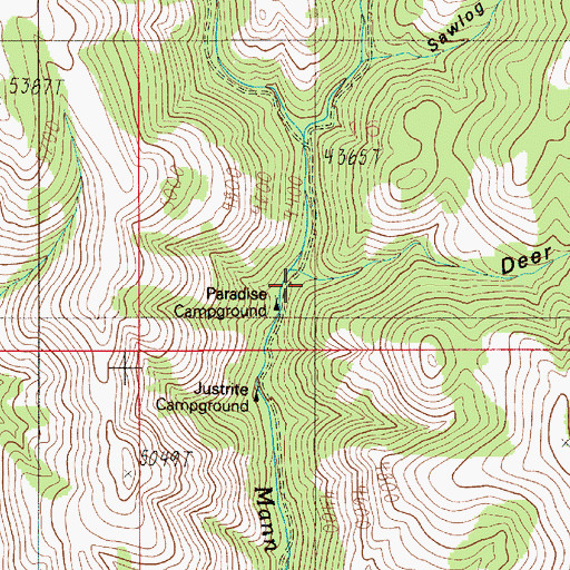 Topographic Map of Deer Gulch, ID