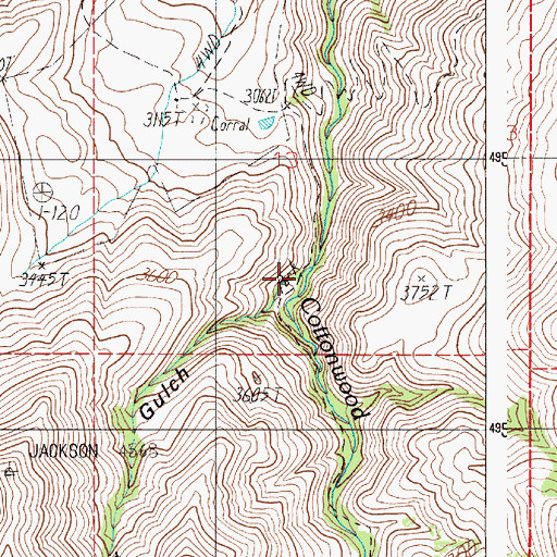 Topographic Map of Deer Gulch, ID