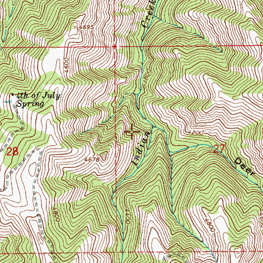Topographic Map of Deer Gulch, ID