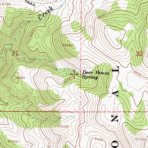Topographic Map of Deer House Spring, ID