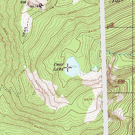 Topographic Map of Deer Lake, ID