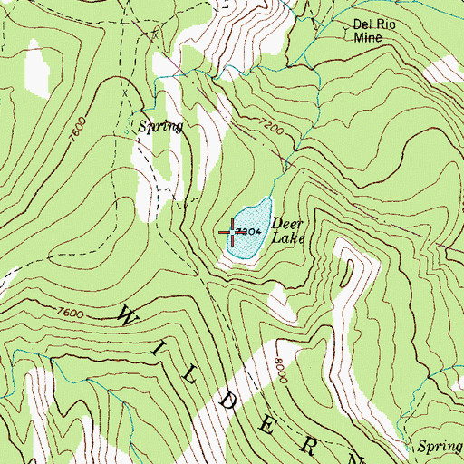 Topographic Map of Deer Lake, ID