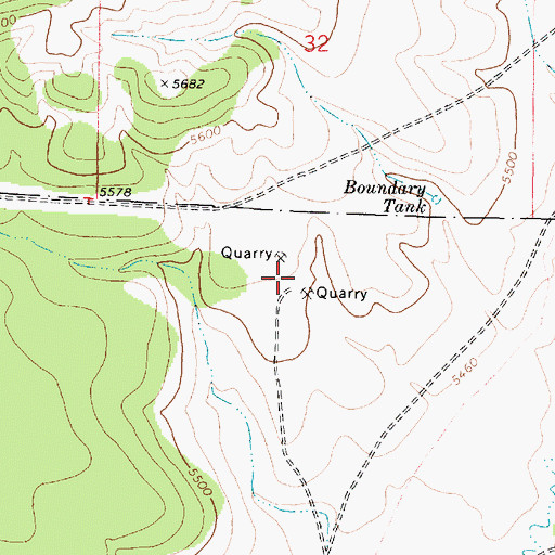 Topographic Map of Russell Quarry, AZ