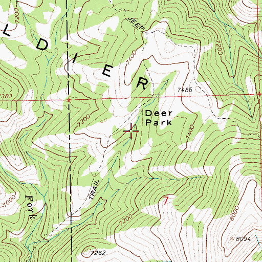 Topographic Map of Deer Park, ID