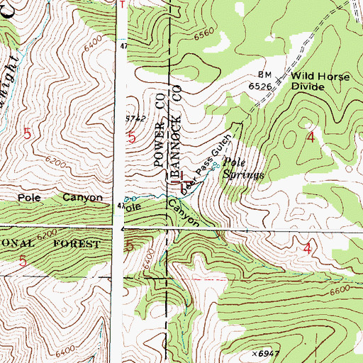 Topographic Map of Deer Pass Gulch, ID