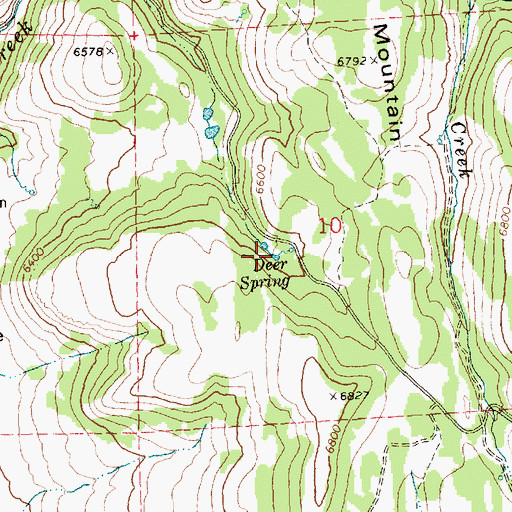 Topographic Map of Deer Spring, ID