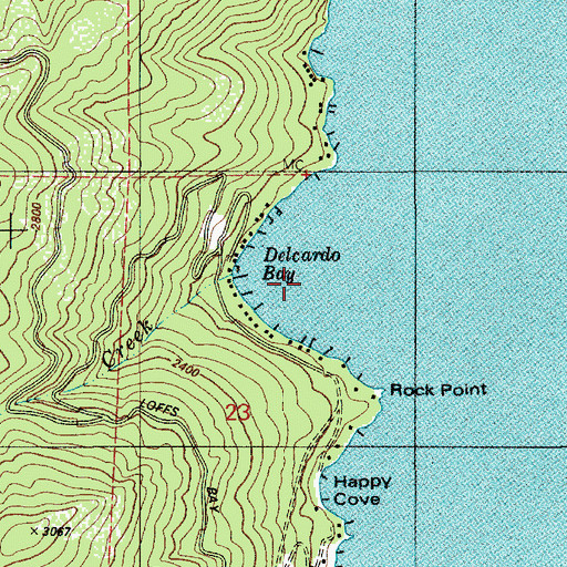 Topographic Map of Delcardo Bay, ID