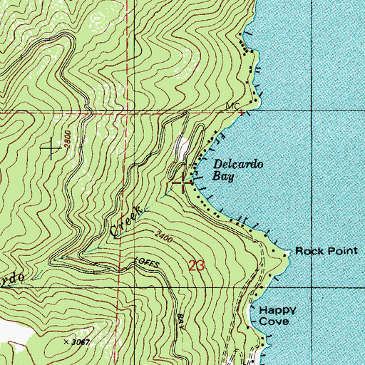Topographic Map of Delcardo Creek, ID