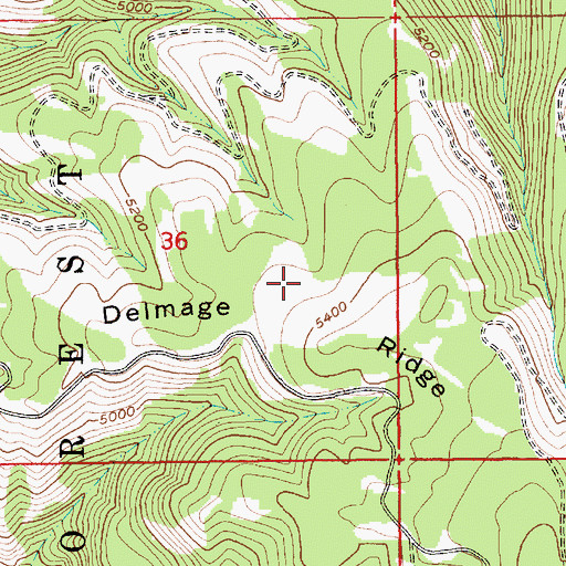 Topographic Map of Delmage Ridge, ID
