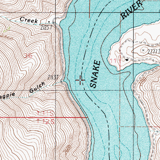 Topographic Map of Dennett Creek, ID