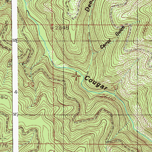 Topographic Map of Dennis Creek, ID