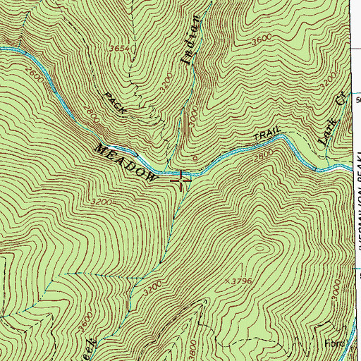 Topographic Map of Dent Creek, ID