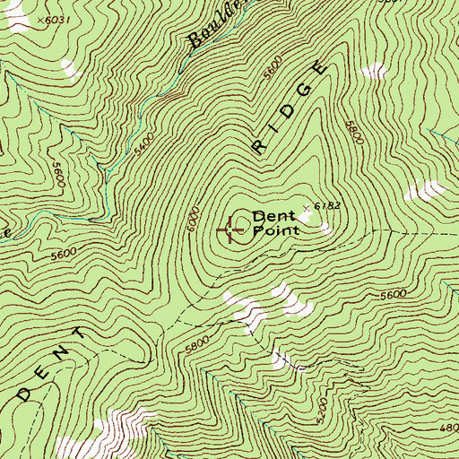 Topographic Map of Dent Ridge, ID