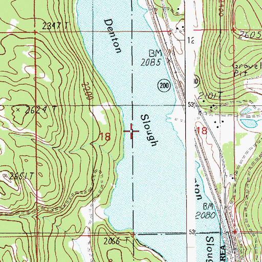 Topographic Map of Denton Slough, ID