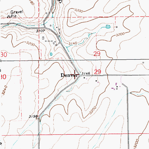 Topographic Map of Denver, ID