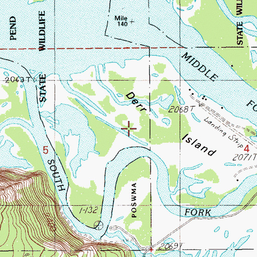 Topographic Map of Derr Island, ID