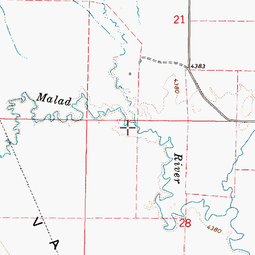 Topographic Map of Devil Creek, ID