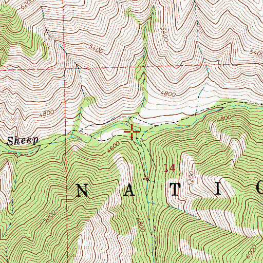 Topographic Map of Devils Creek, ID