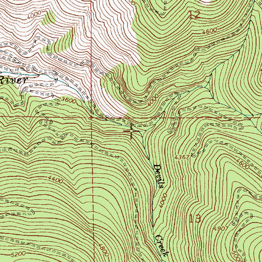 Topographic Map of Devils Creek, ID