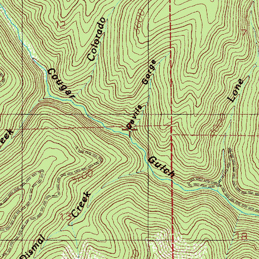 Topographic Map of Devils Gorge, ID