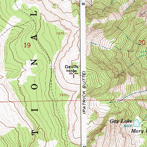 Topographic Map of Devils Hole, ID