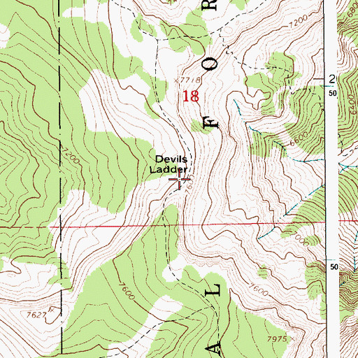 Topographic Map of Devils Ladder, ID