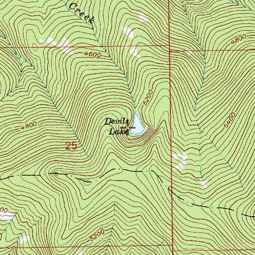 Topographic Map of Devils Lake, ID