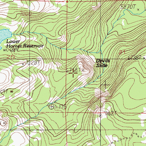 Topographic Map of Devils Slide, ID