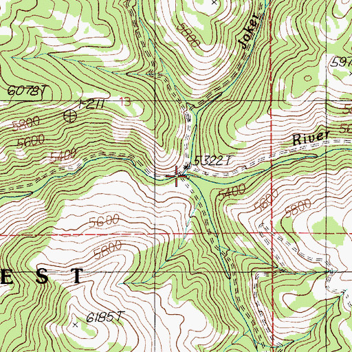 Topographic Map of Dewey Creek, ID