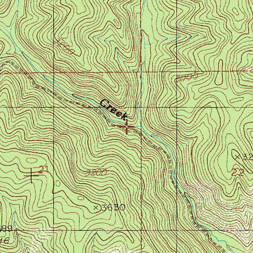 Topographic Map of Dewey Creek, ID