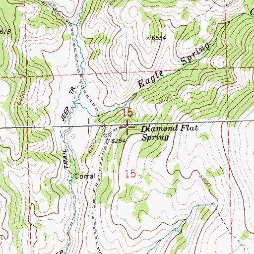 Topographic Map of Diamond Flat Spring, ID