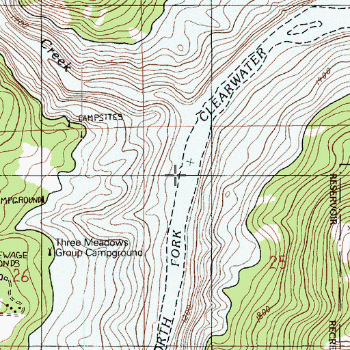 Topographic Map of Dicks Creek, ID