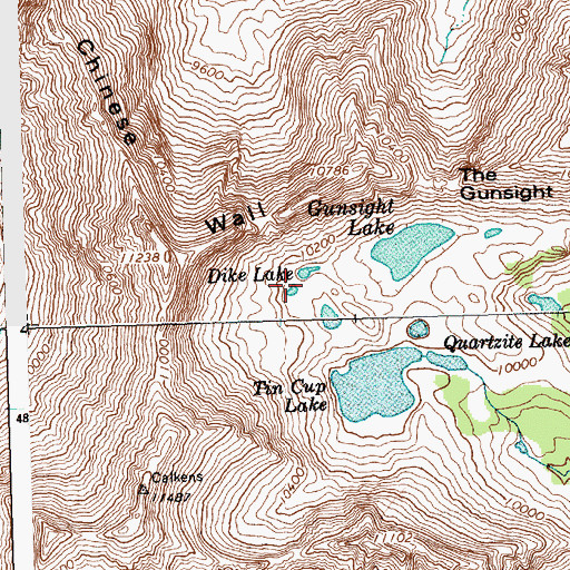 Topographic Map of Dike Lake, ID