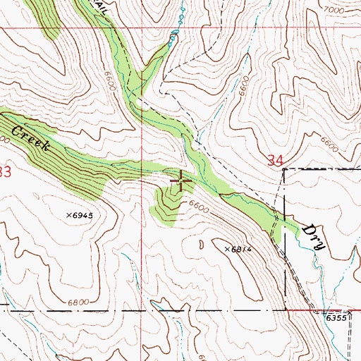 Topographic Map of Dip Creek, ID