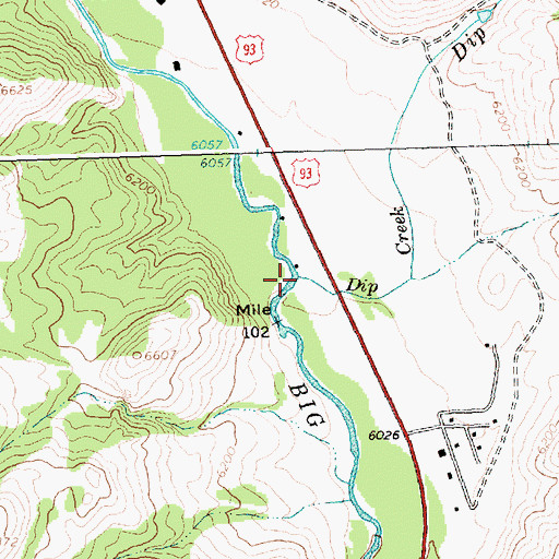 Topographic Map of Dip Creek, ID