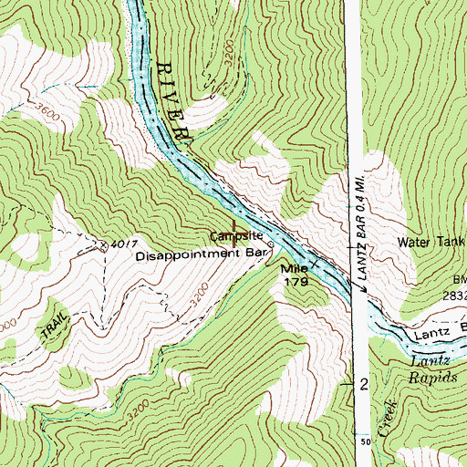 Topographic Map of Disappointment Bar, ID