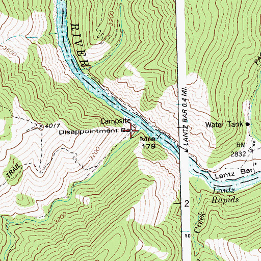 Topographic Map of Disappointment Creek, ID