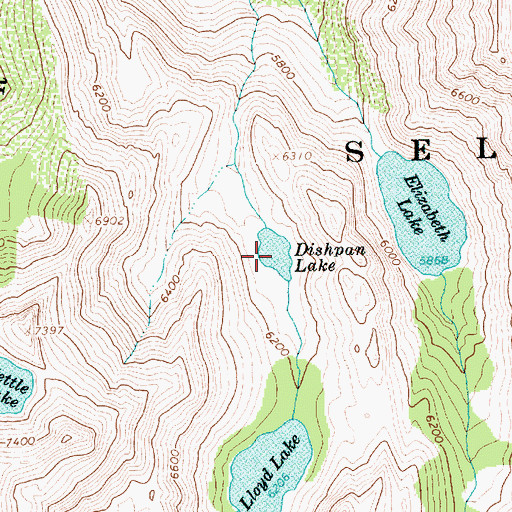 Topographic Map of Dishpan Lake, ID