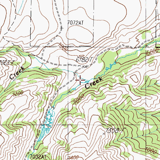 Topographic Map of Ditch Creek, ID
