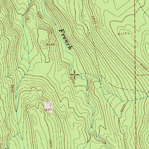 Topographic Map of Ditch Creek, ID