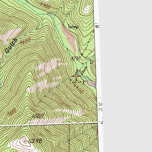 Topographic Map of Ditch Creek, ID