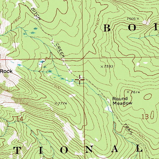 Topographic Map of Ditch Creek Trail, ID