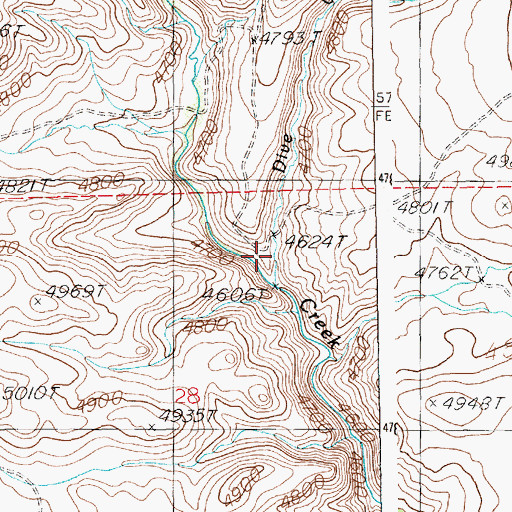Topographic Map of Dive Creek, ID
