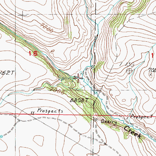 Topographic Map of Divide Creek, ID