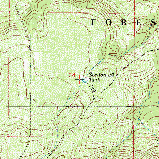 Topographic Map of Porkchop Tank, AZ